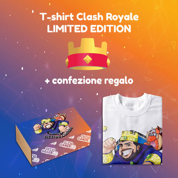 T-Shirt CLASH ROYALE Limited Edition Con Confezione Regalo